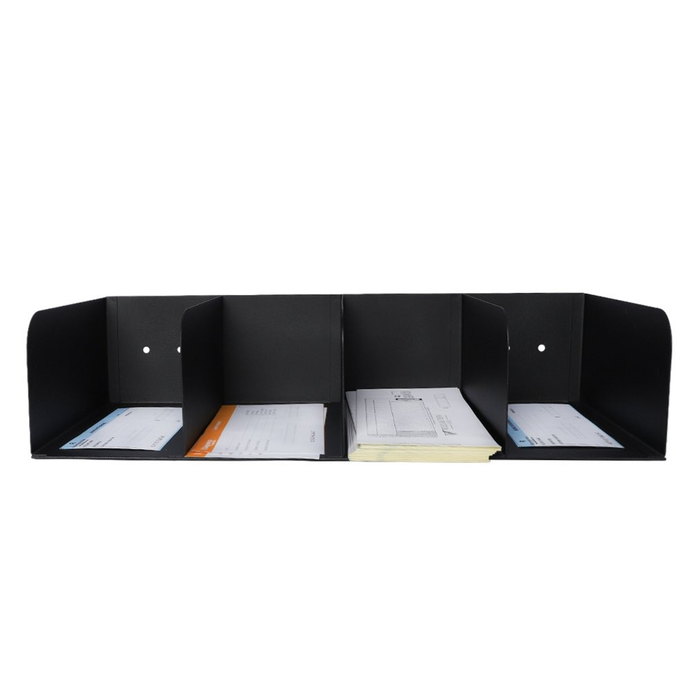 STEELMASTER® Check Separator - 4 Pocket - Black with papers