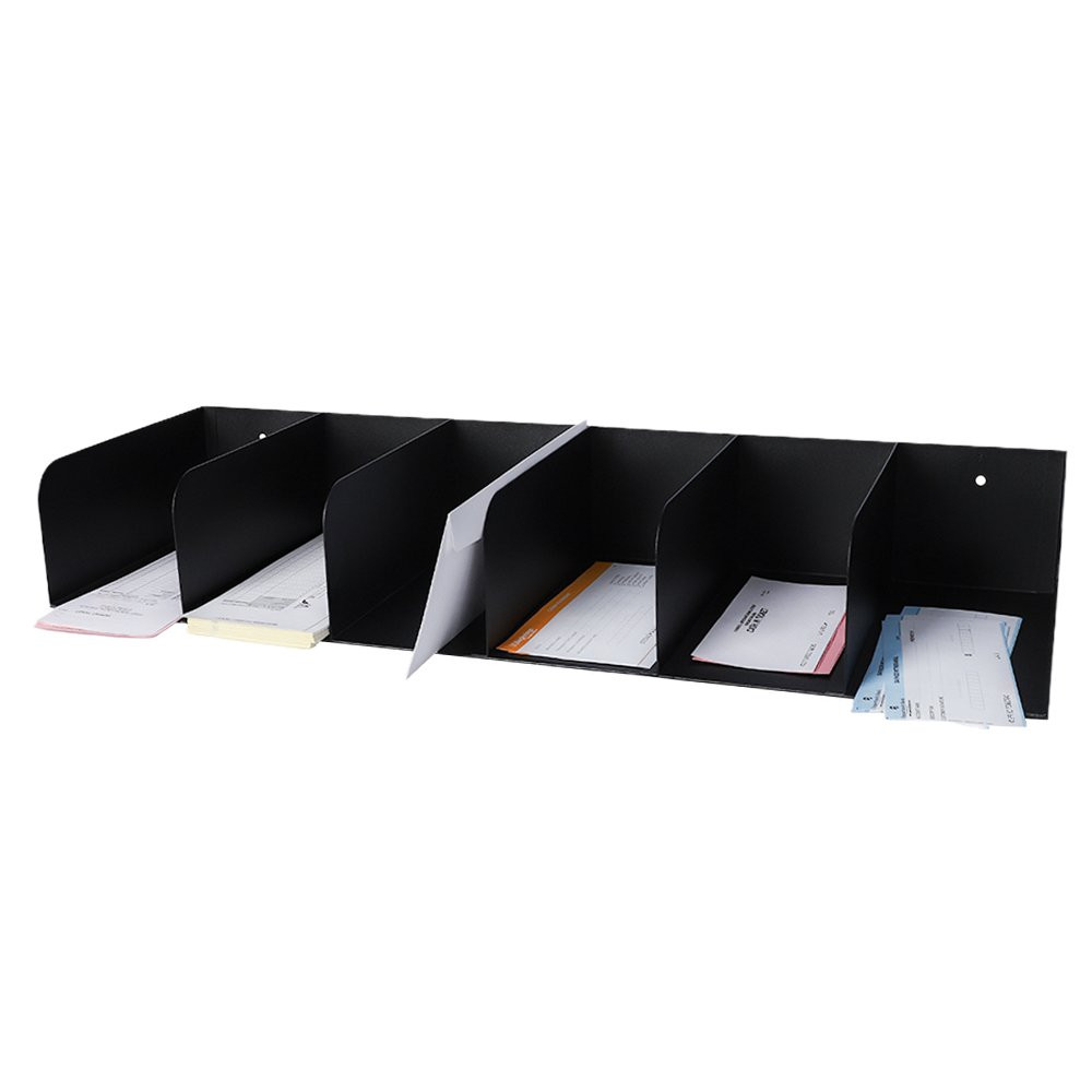 STEELMASTER® Check Separator - 6 Pocket - Black with checks