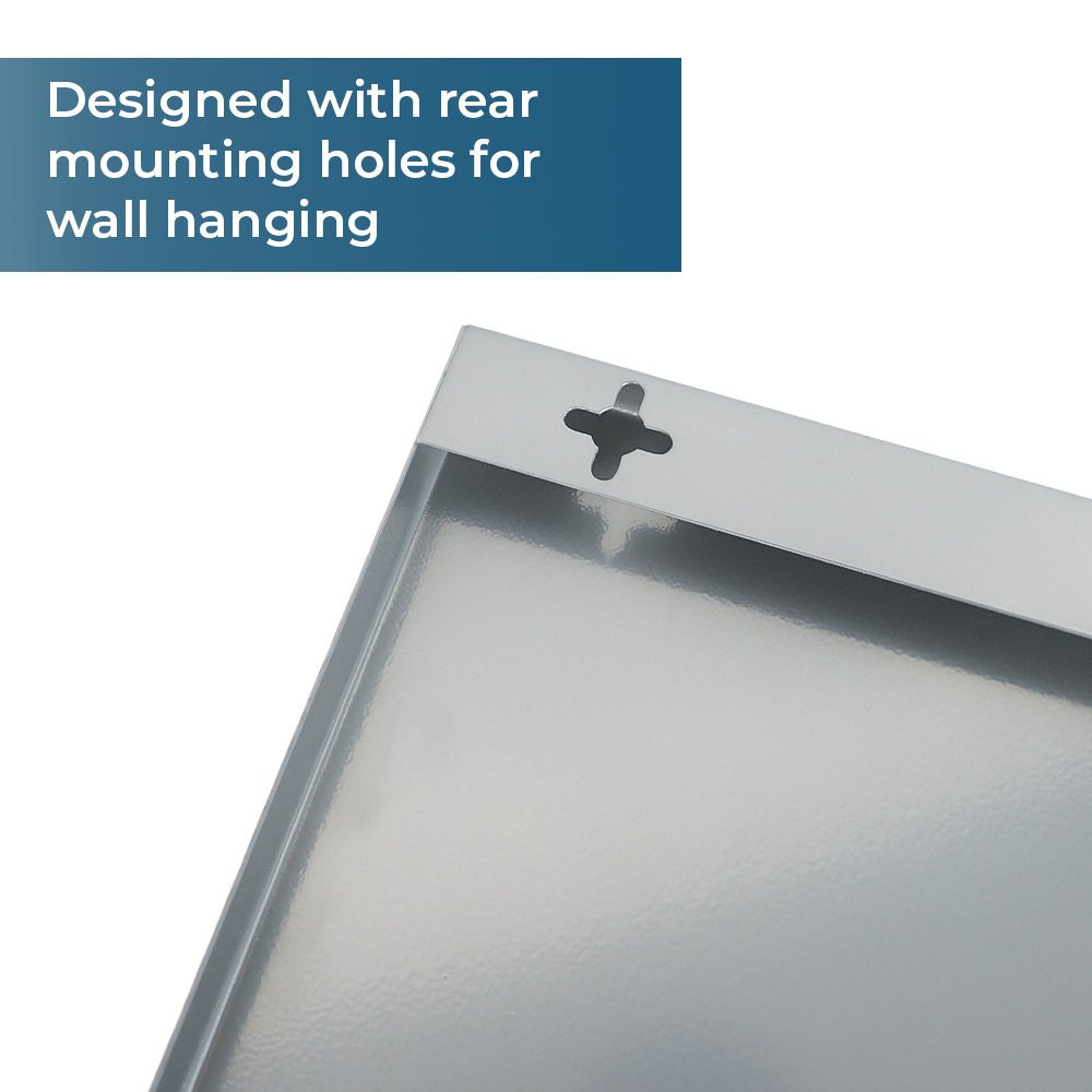 STEELMASTER Magnetic Bulletin Board - Silver - 30 x 14 infographic