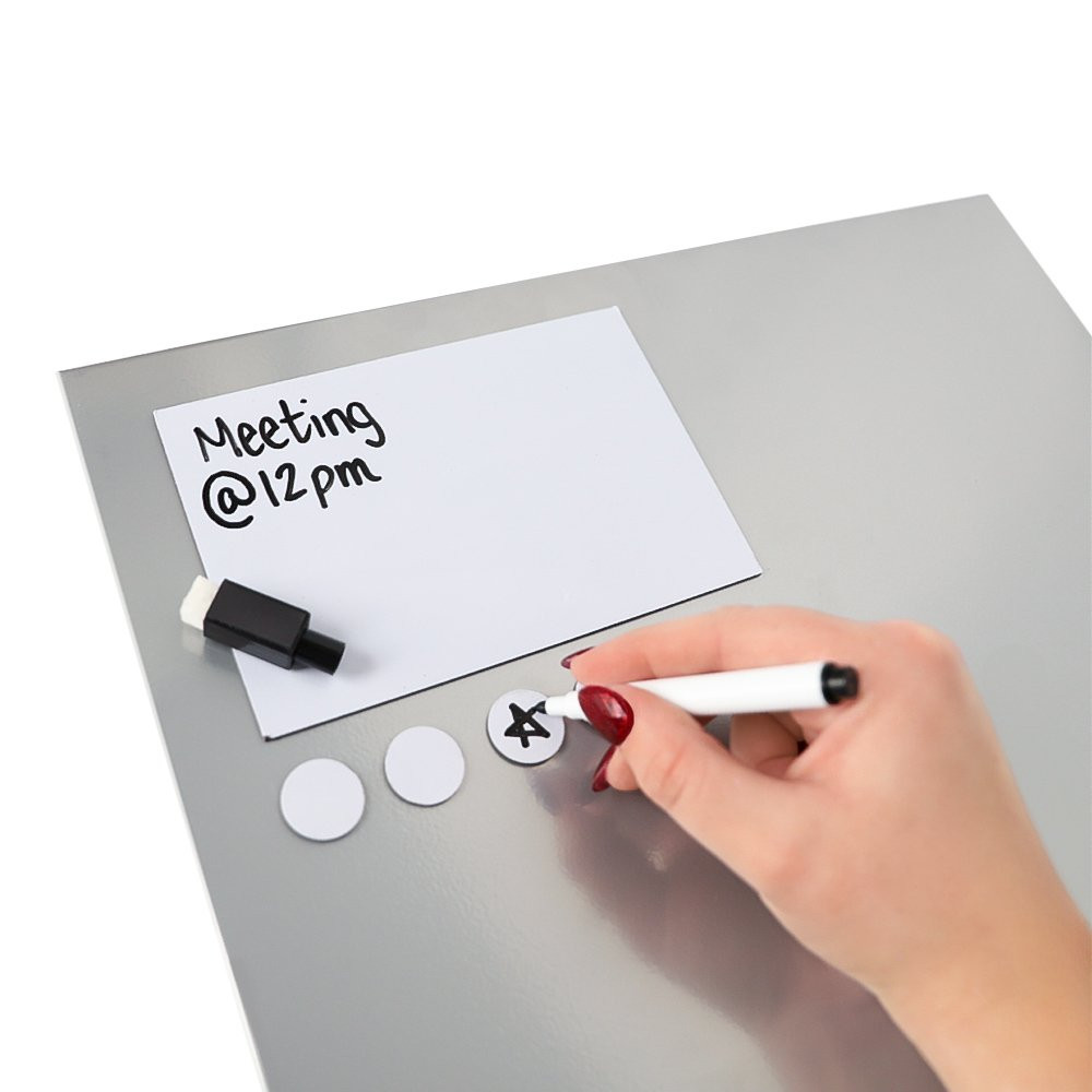 STEELMASTER Magnetic Bulletin Board - Silver - 30 x 14 lifestyle 2
