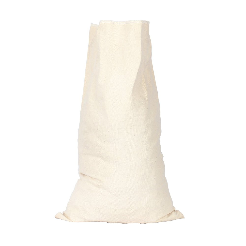 Cotton Canvas coin Bags - 9W x 17-1/2H; front view of 1 standing with coin in the fabric coin bag