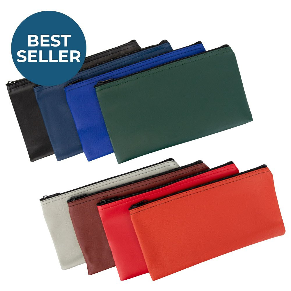 Vinyl Zipper Money Bags - 11W x 6H - Ready-to-Ship