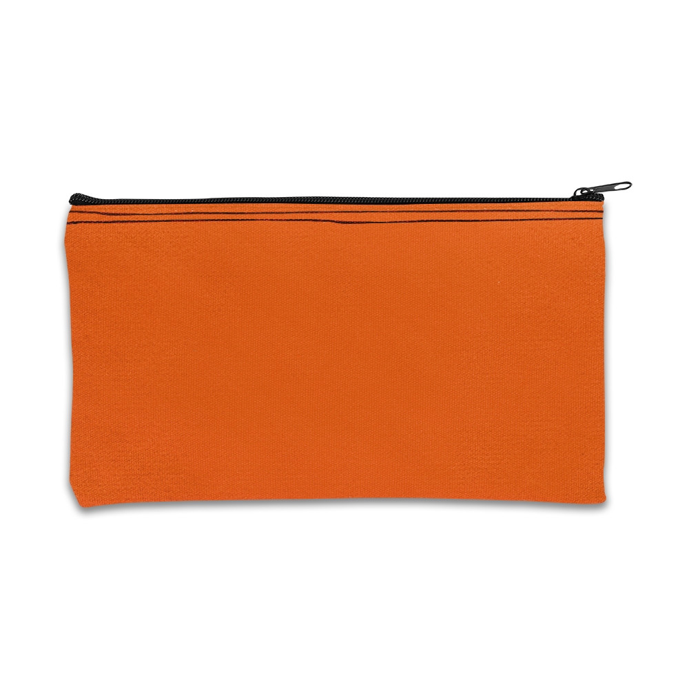 Orange Zipper Bag - 11W x 6H - 14 oz Canvas