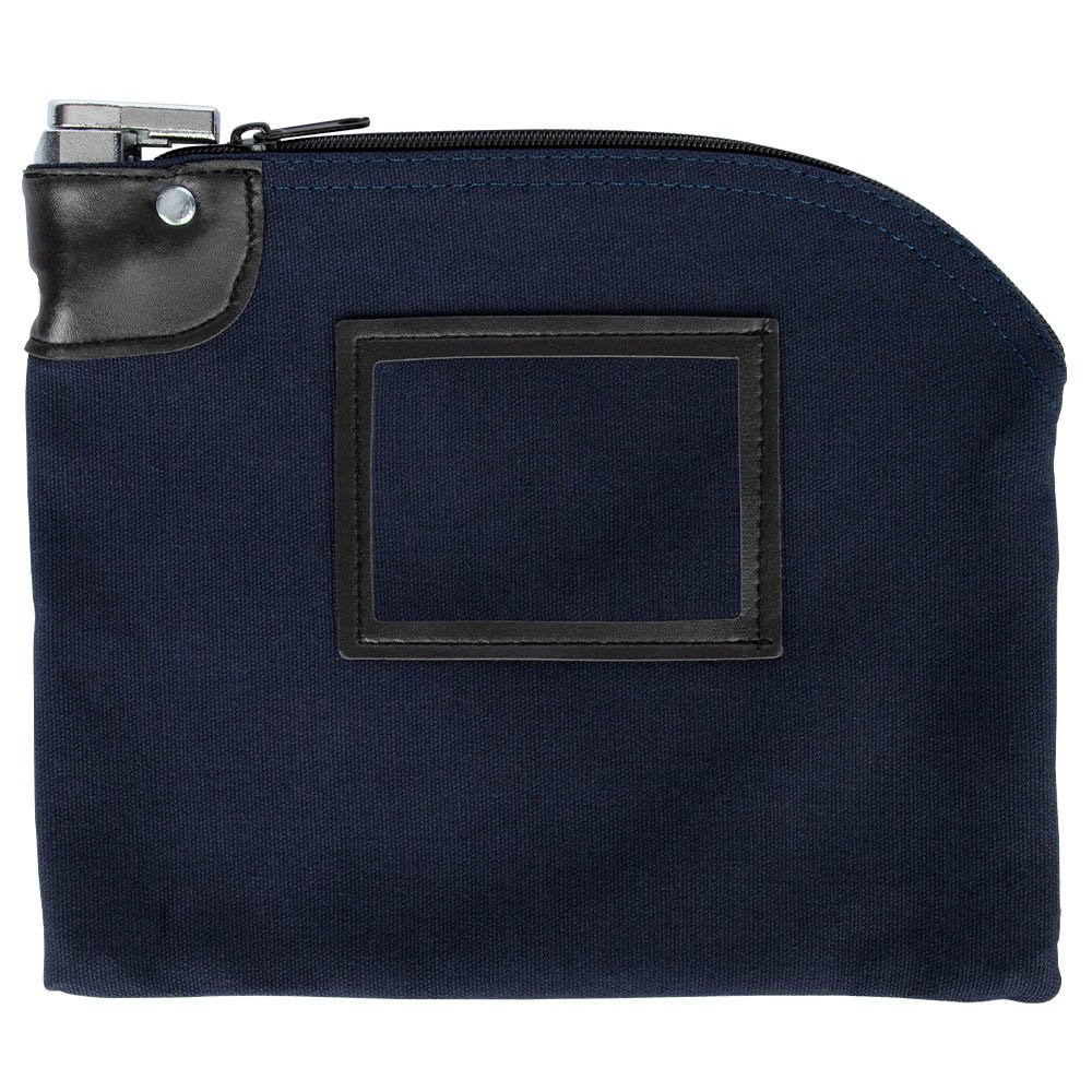 10W x 8H, 14 oz Navy Blue Locking Cotton Canvas Deposit Bag 