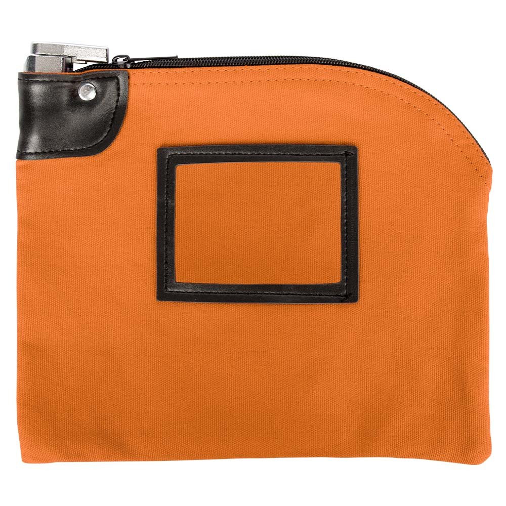 10W x 8H, 14 oz Orange Locking Cotton Canvas Deposit Bag 