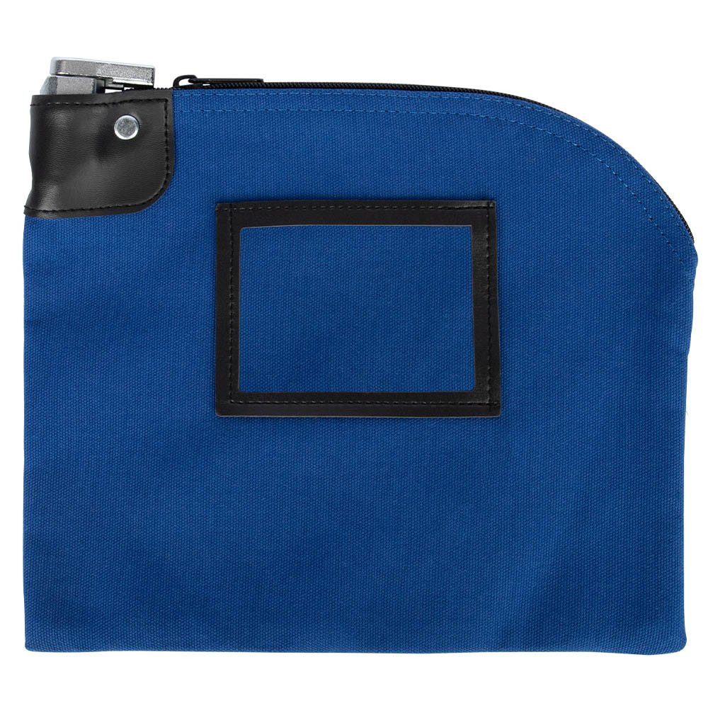 10W x 8H, 14 oz Royal Blue Locking Cotton Canvas Deposit Bag 