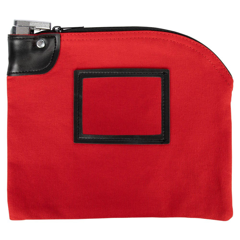 10W x 8H, 14 oz Red Locking Cotton Canvas Deposit Bag 