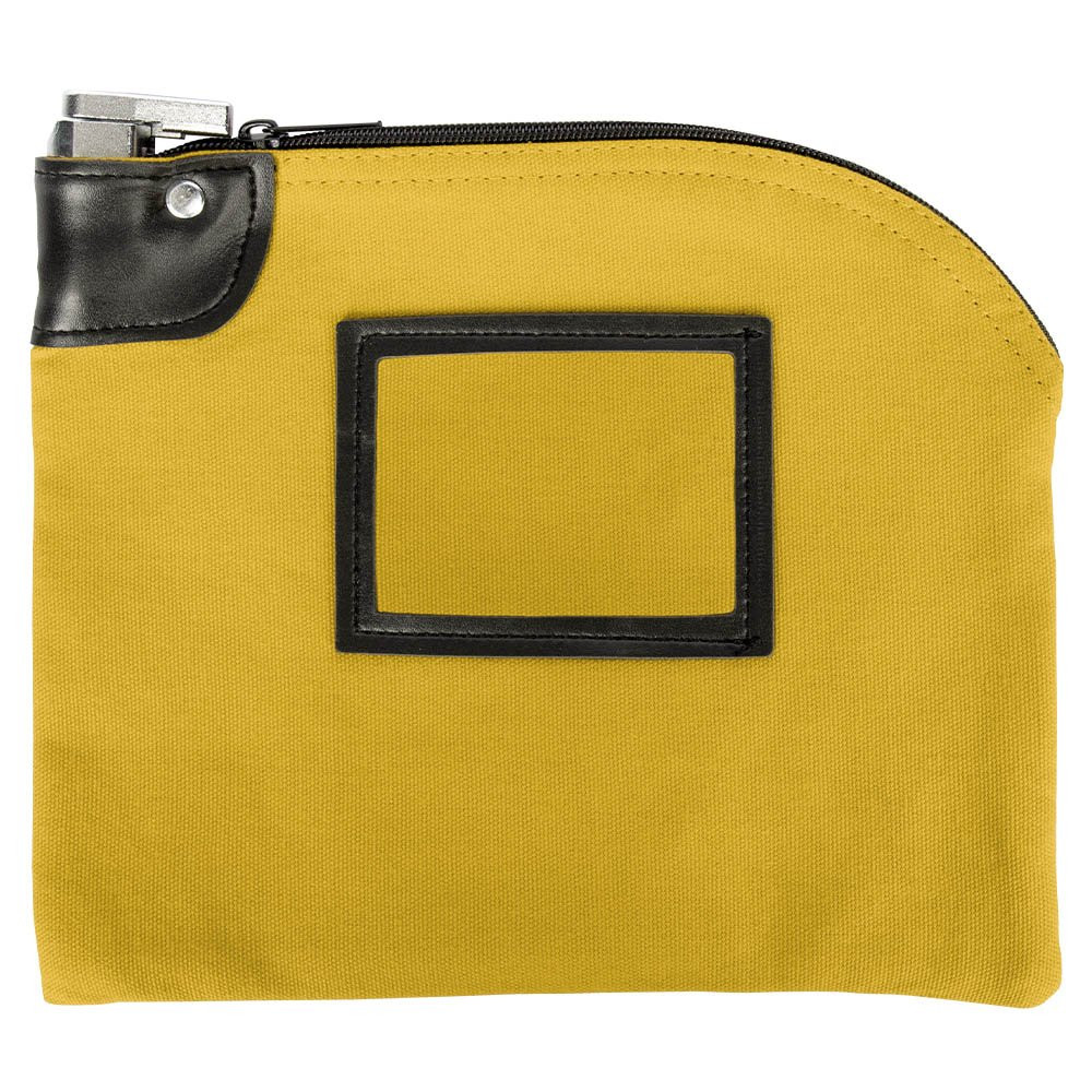 10W x 8H, 14 oz Yellow Locking Cotton Canvas Deposit Bag 