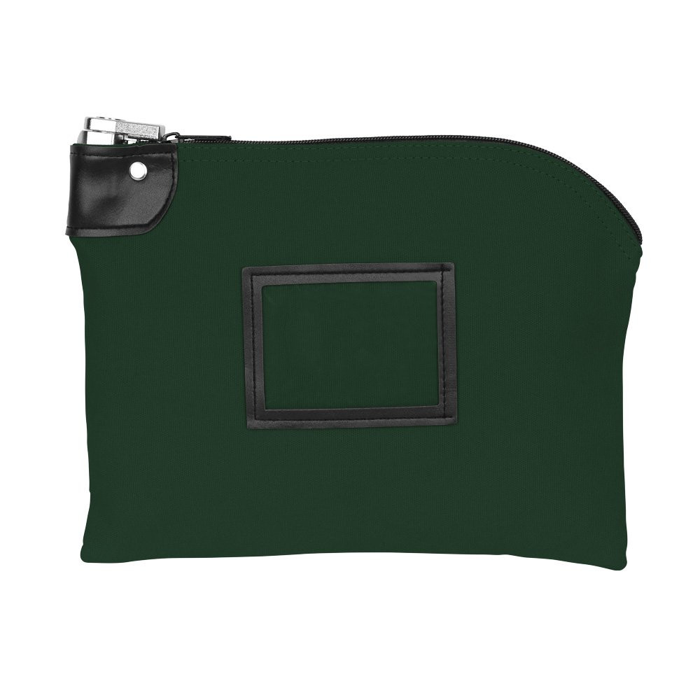 12W x 9H, 14oz Forest Green Cotton Canvas Locking Deposit Bag