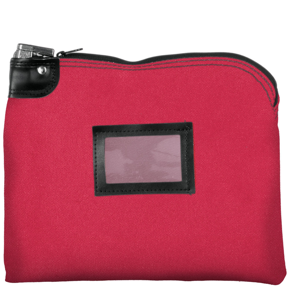 Red 14 oz. Cotton Canvas Locking Deposit Bag - 12W x 9H 