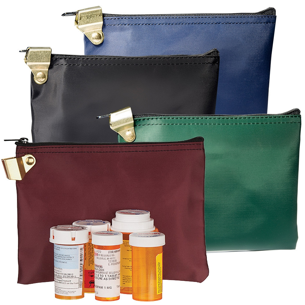 Nylon lockable medication bag - 8w x 5-1/2h