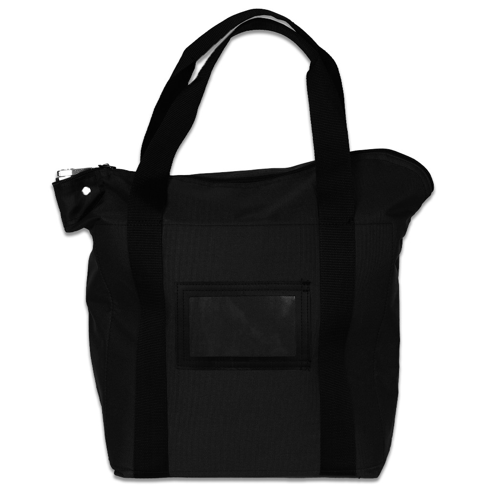 Laminated Nylon Locking Courier Briefcase Bags w/ Handles - 17W x 14H x 6D - Ready-To-Ship - Black Bag with cardholder