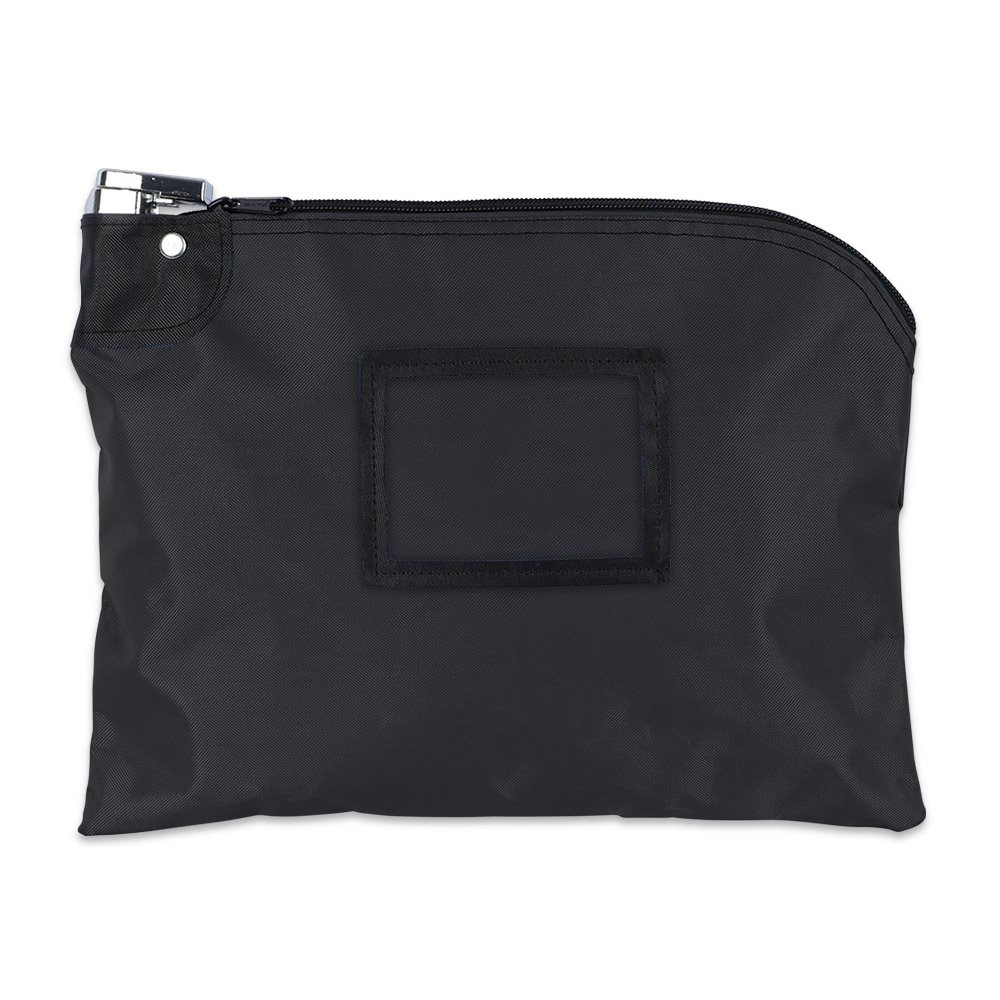 12W x 9H Laminated Nylon Locking Deposit Bag Shown In Black