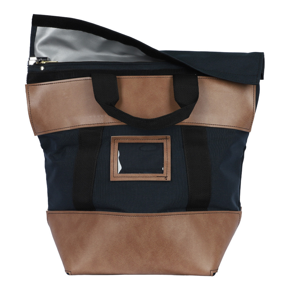 18W x 18H x 7D Navy Blue Fire Resistant Locking Bag - Stock