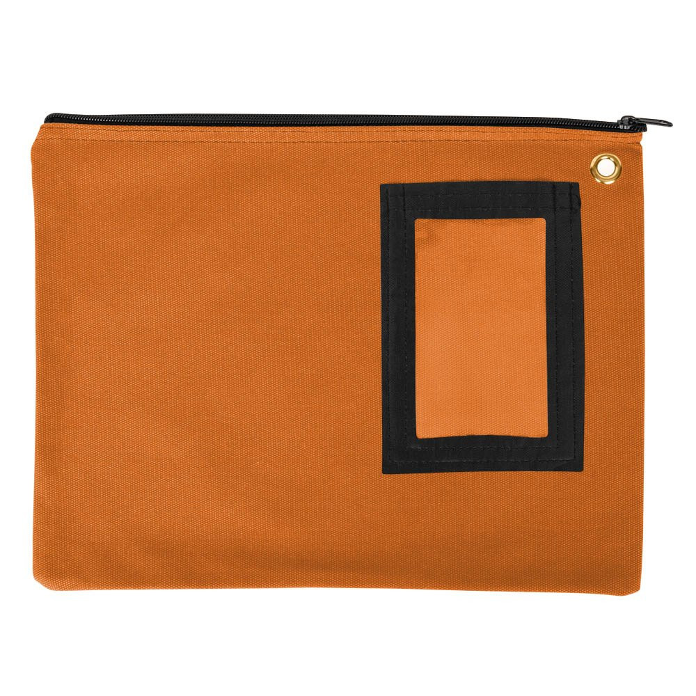  14W x 11H 14 oz. Cotton Canvas Large Zipper Bags Shown In Orange