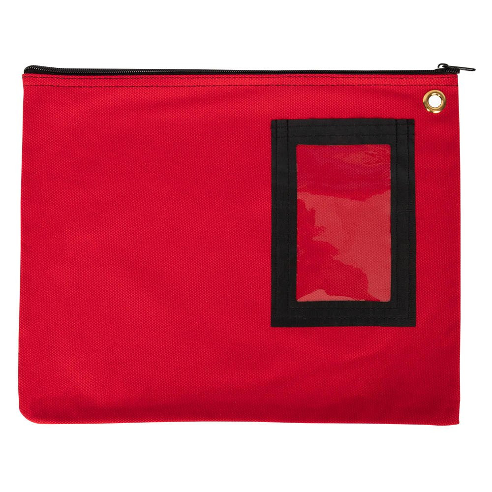 14W x 11H 14 oz. Cotton Canvas Large Zipper Bags Shown In Red