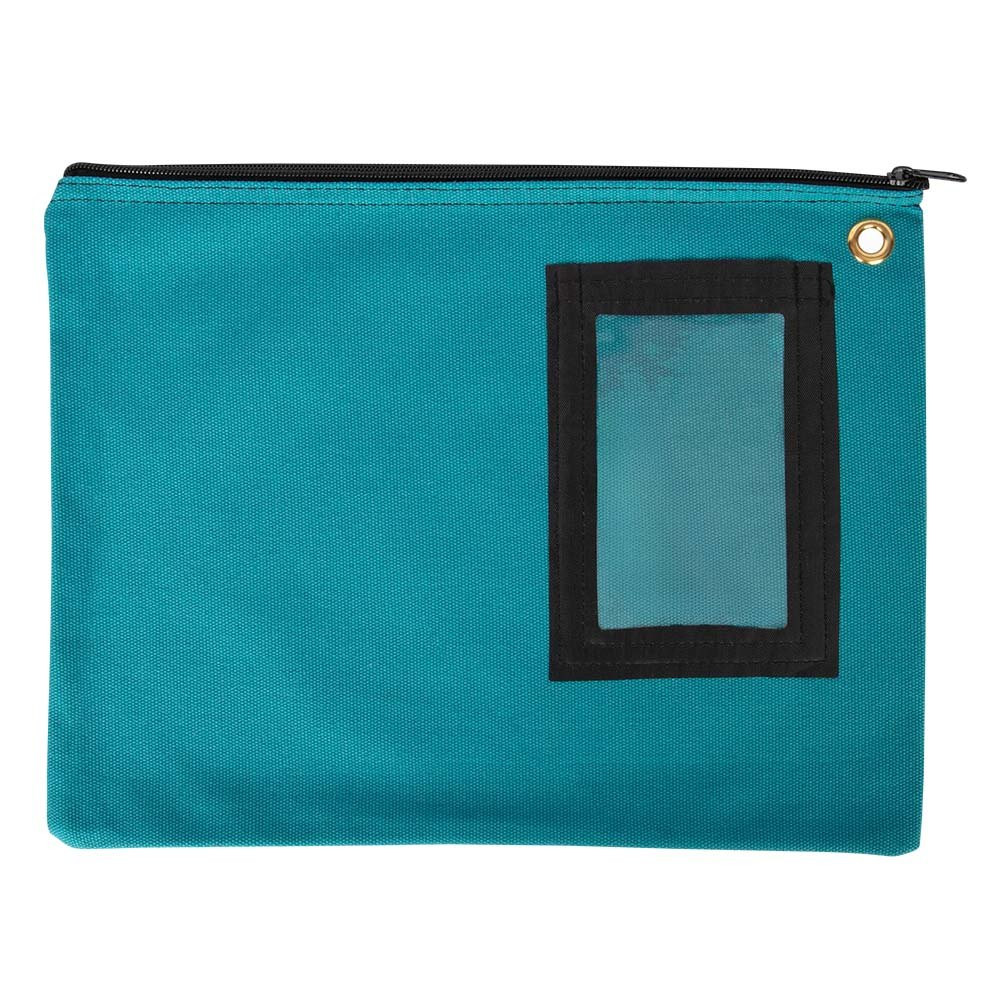  14W x 11H 14 oz. Cotton Canvas Large Zipper Bags Shown In Teal