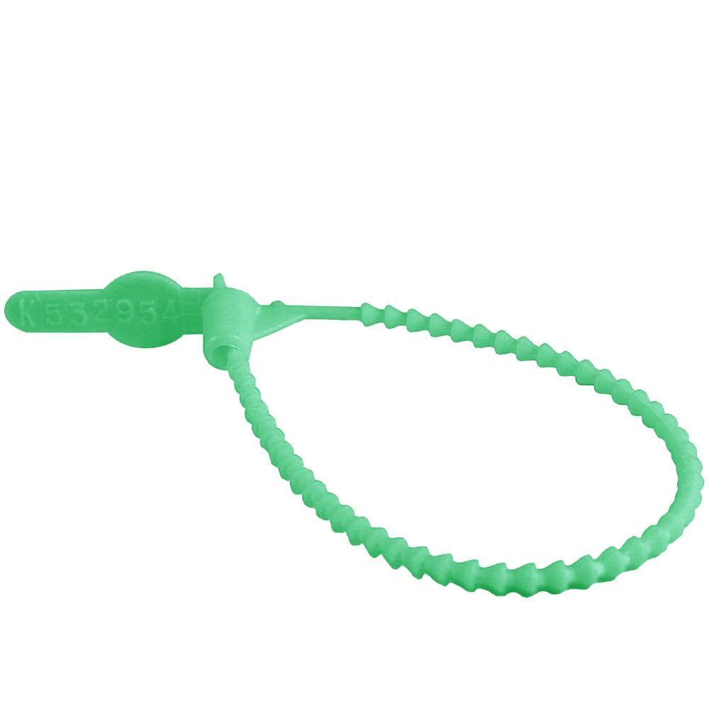 Plastic Numbered Security Seals - 8-1/4 in. - green