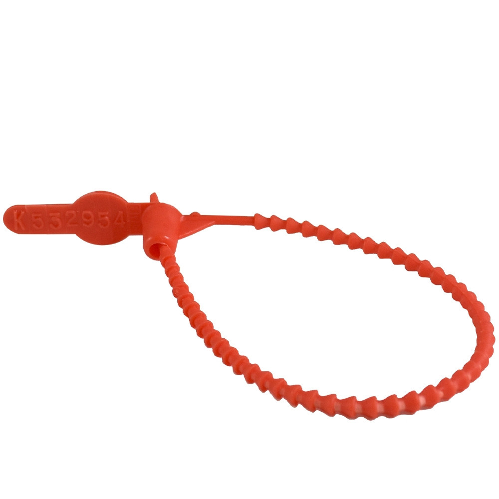 Plastic Numbered Security Seals - 8-1/4 in. - red