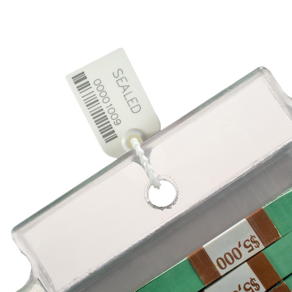White Medium Duty Security Seal with Barcode