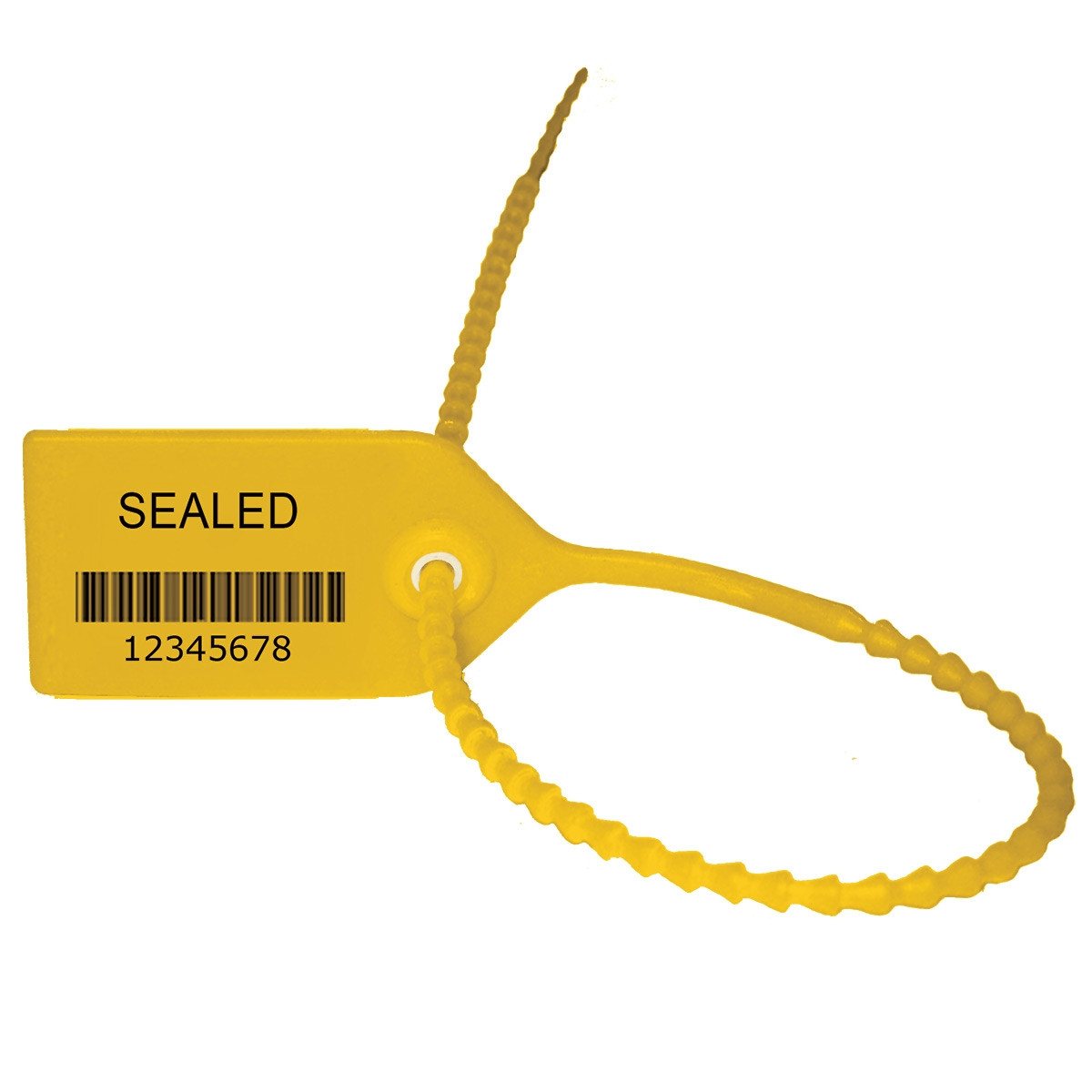 Yellow Light Duty Security Seal with Barcode - 6-3/16 inch Length