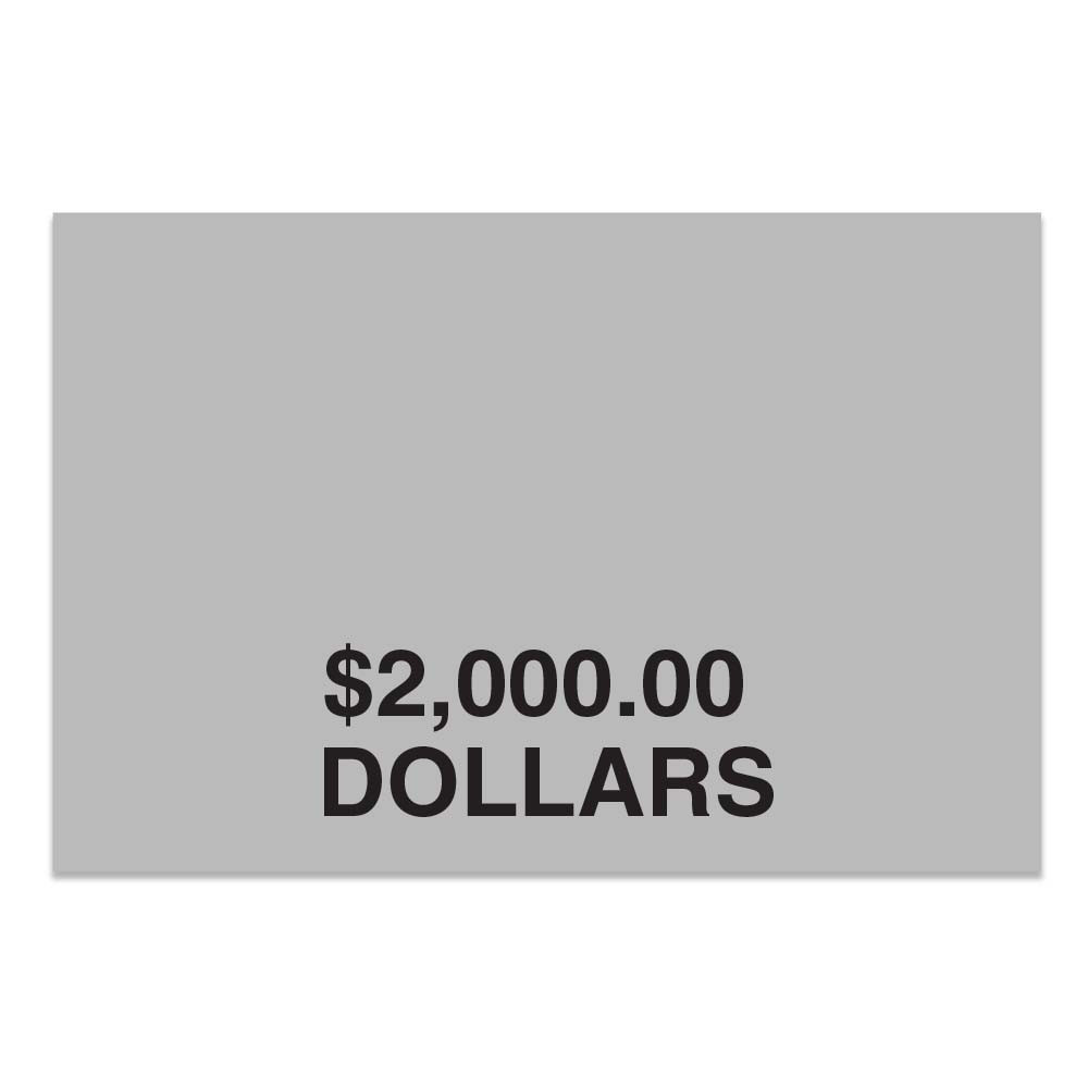 Coin Bag Custom Imprinted Shipping Label Shown In Gray - Whole Dollars $2000