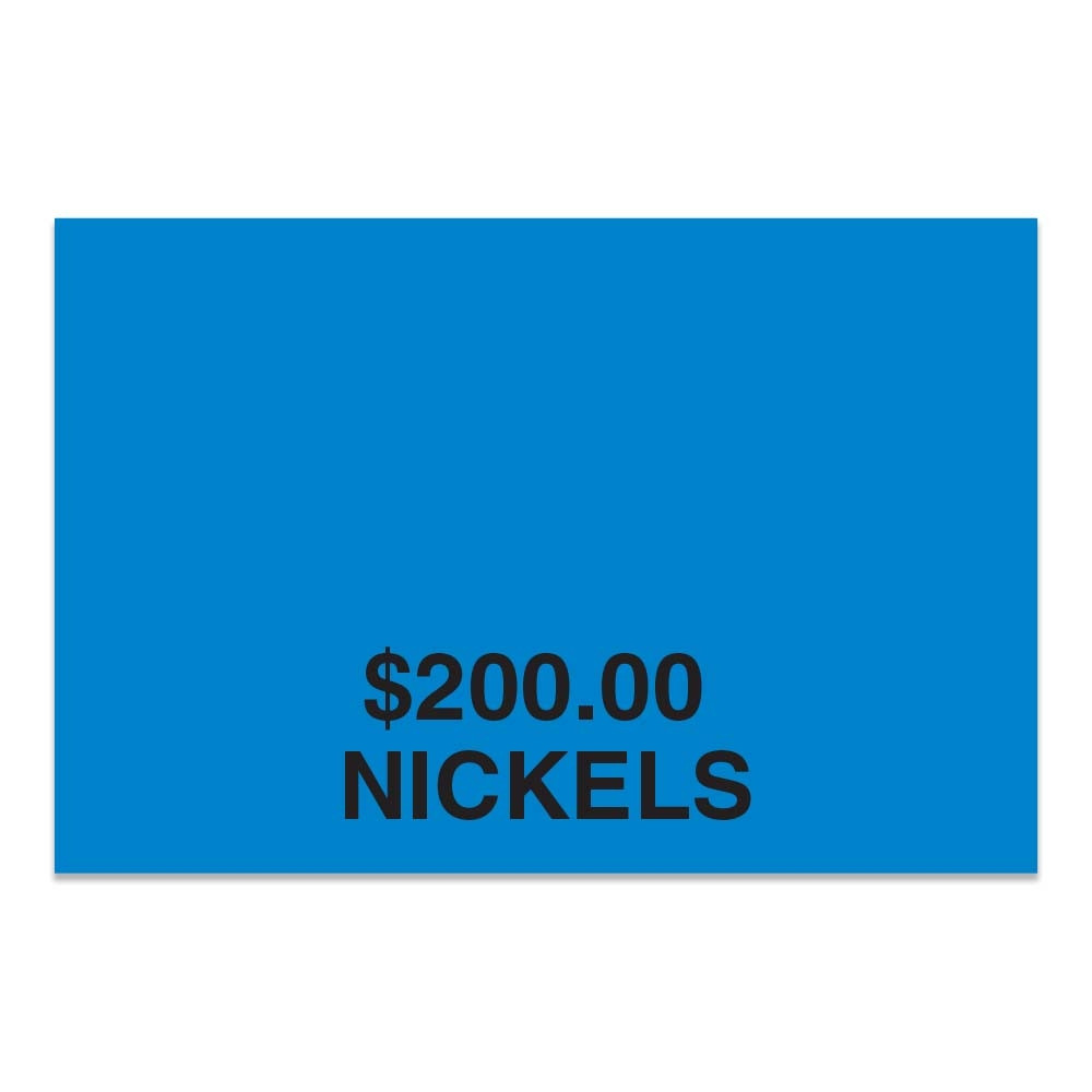 Coin Bag Custom Imprinted Shipping Label Shown In Blue - Nickle