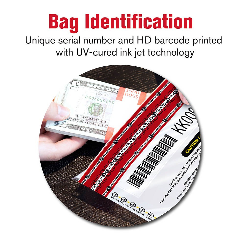 MMF Industries Opaque Cash Deposit Bag Displaying Bag Identification 