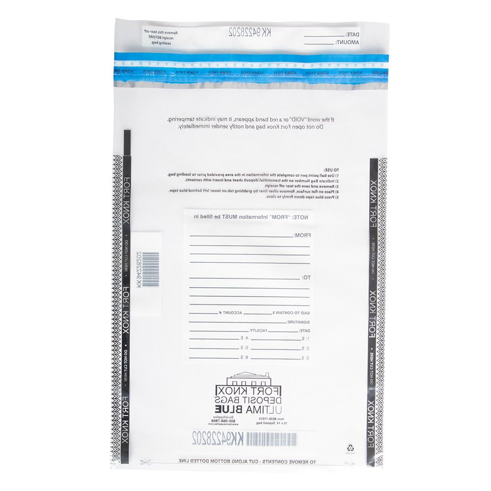 Ultima Blue® Clear Deposit Bag - 10W x 14H - Back