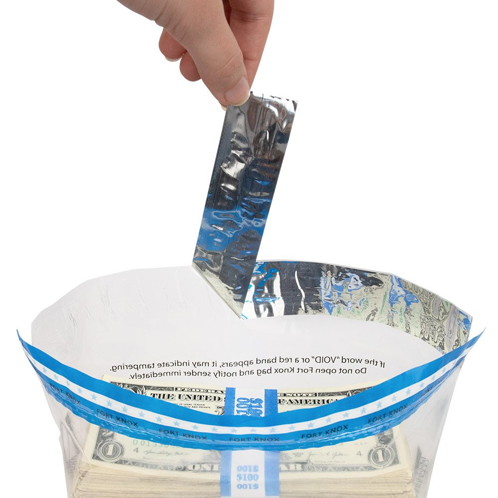 Ultima Blue® Clear Deposit Bag - 10W x 14H - In Use