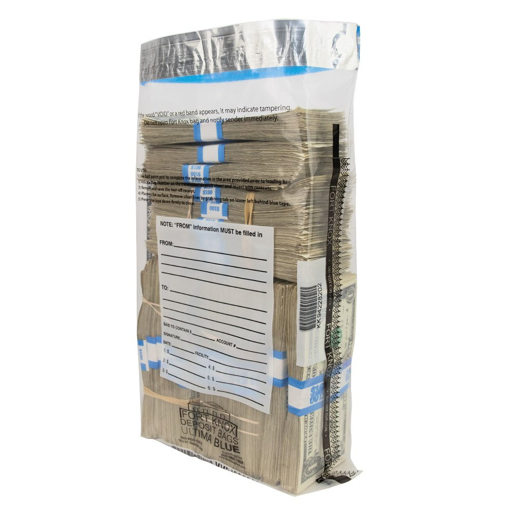 Ultima Blue® Clear Deposit Bag - 10W x 14H - Front