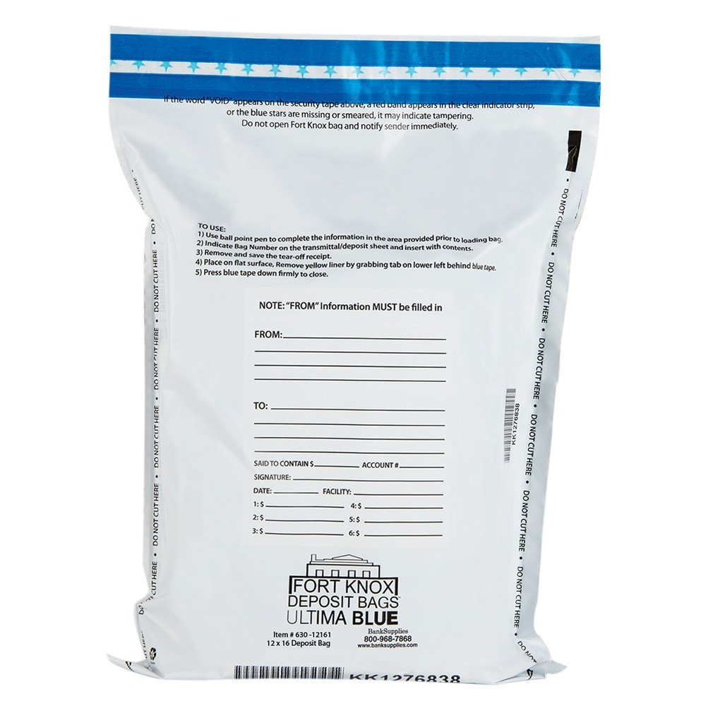 Ultima Blue® White Deposit Bags - 12W x 16H