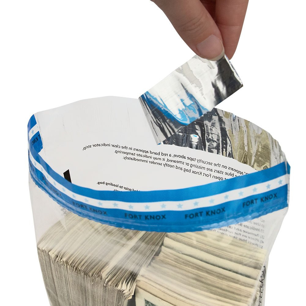 Ultima Blue® Clear Deposit Bags - 8W x 10H - In Use