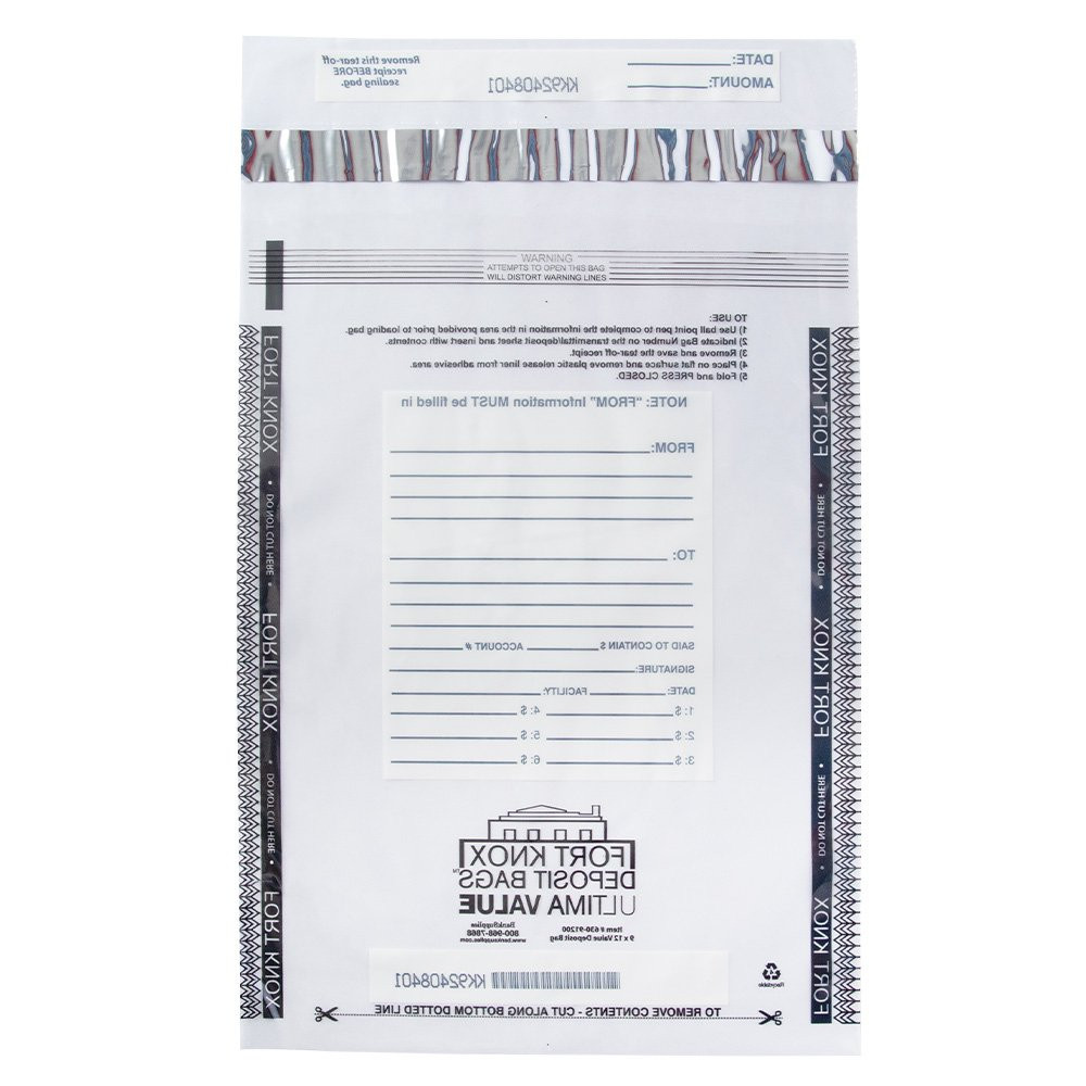 Ultima Value® Clear Deposit Bags - 9W x 12H - Back