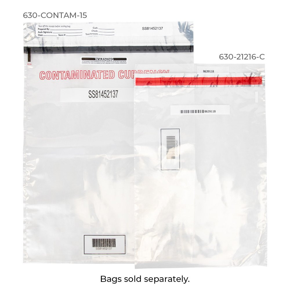 Tamper Evident Contaminated Currency Deposit Bags - 15W x 20H