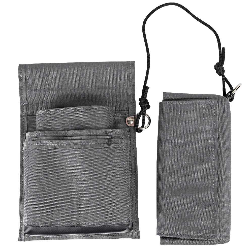 7-1/2W x 11H x 2D Slot Pouch Belt Bag with Connecting Wallet Shown In Gray