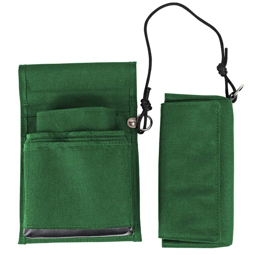 7-1/2W x 11H x 2D Slot Pouch Belt Bag with Connecting Wallet Shown In Kelly Green