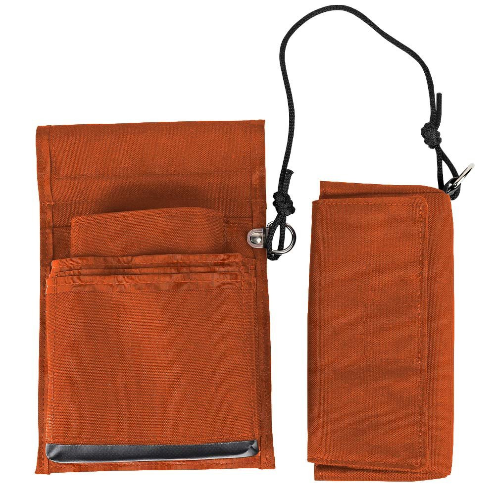 7-1/2W x 11H x 2D Slot Pouch Belt Bag with Connecting Wallet Shown In Orange