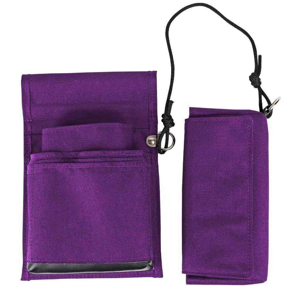 7-1/2W x 11H x 2D Slot Pouch Belt Bag with Connecting Wallet Shown In Purple