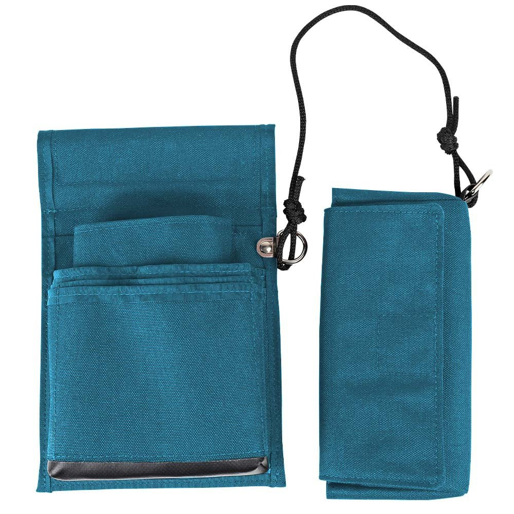 7-1/2W x 11H x 2D Slot Pouch Belt Bag with Connecting Wallet Shown In Teal