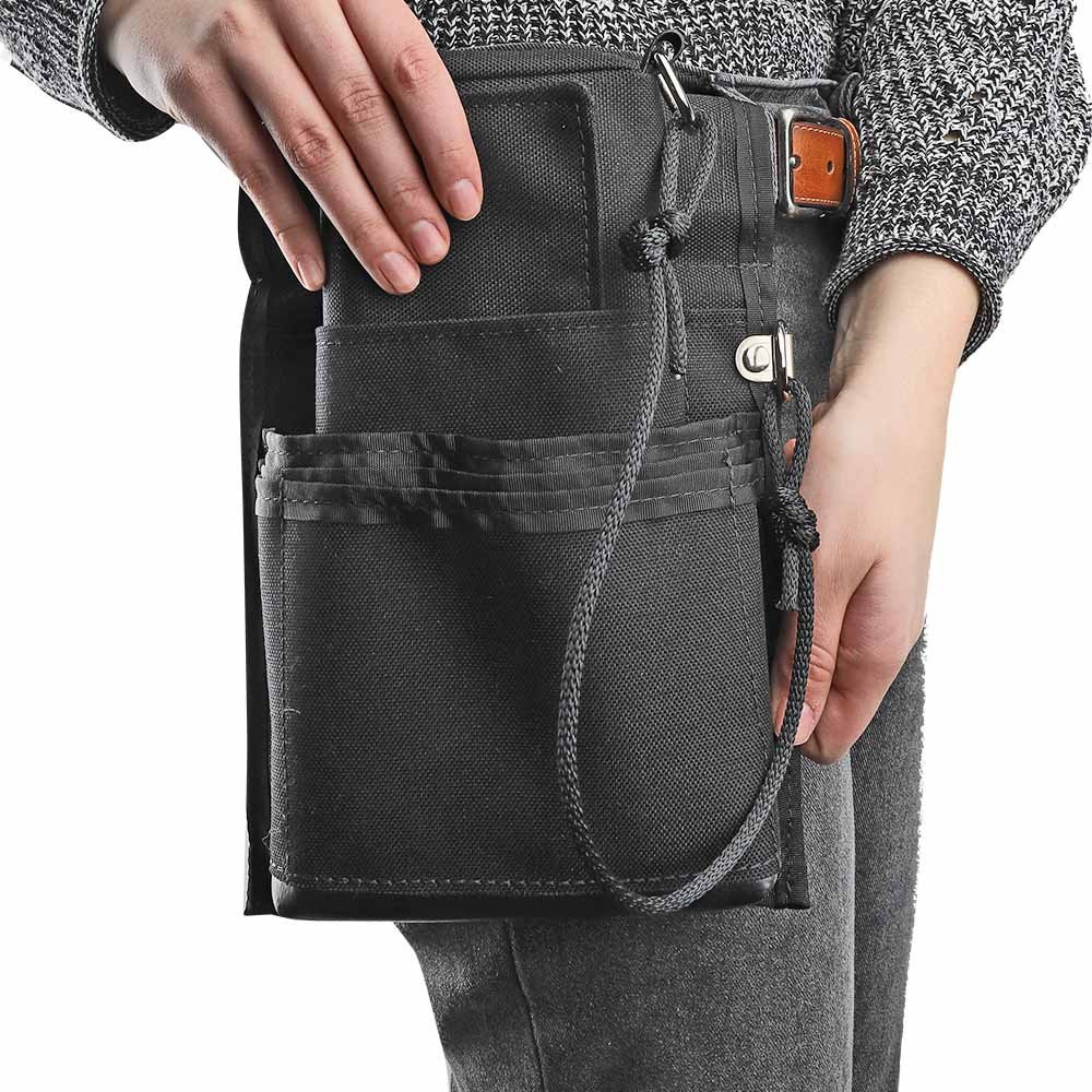 7-1/2W x 11H x 2D Slot Pouch Belt Bag with Connecting Wallet Shown In Use