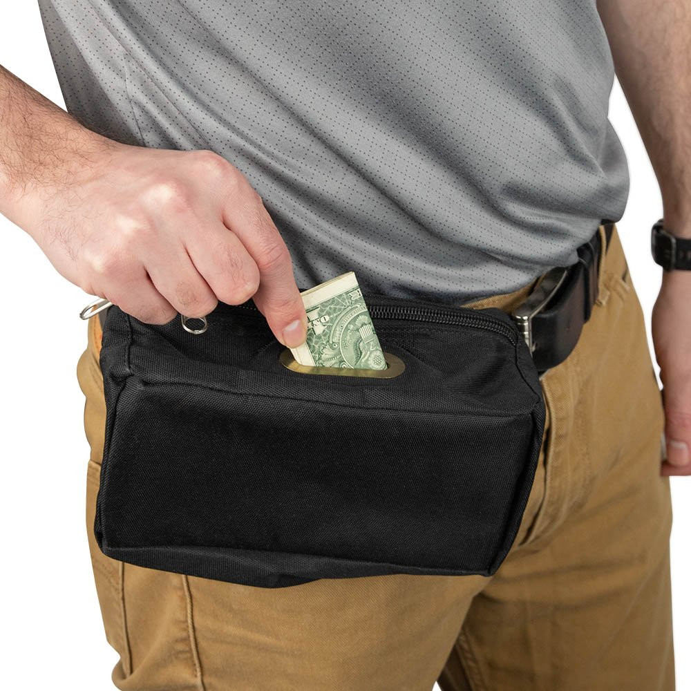 Custom 1000 Denier Nylon Security Tip Belt Bags - 8W x 4H x 3D lifestyle