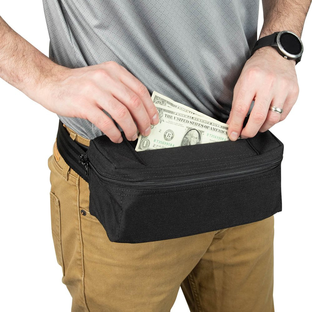 Large Casino Security Slot Tip Belt Bag with Adjustable Belt - 8W x 4H x 4-3/4D - Ready-to-Ship lifestyle