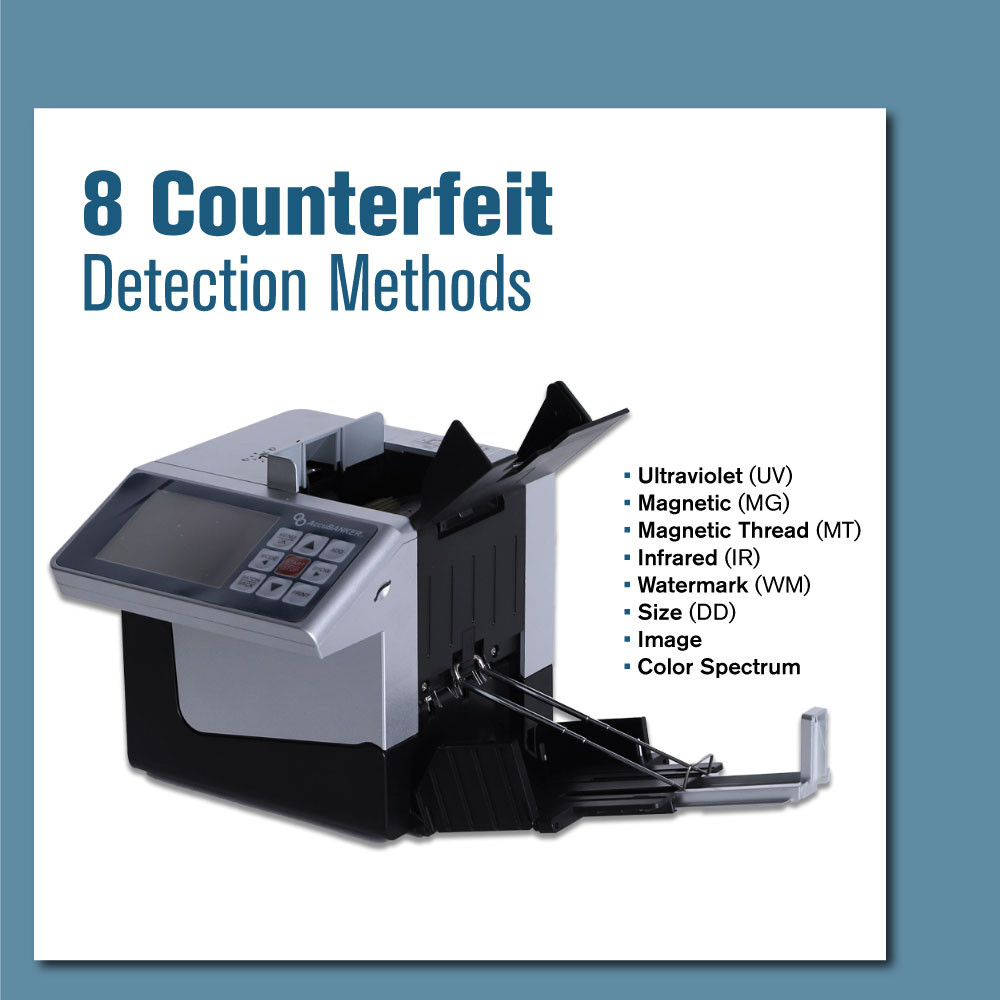 AccuBANKER® D700 Automatic Value and Counterfeit Bill Detector 8 features