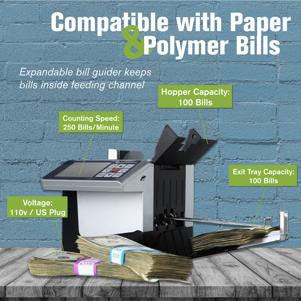 AccuBANKER® D700 Automatic Value and Counterfeit Bill Detector specs