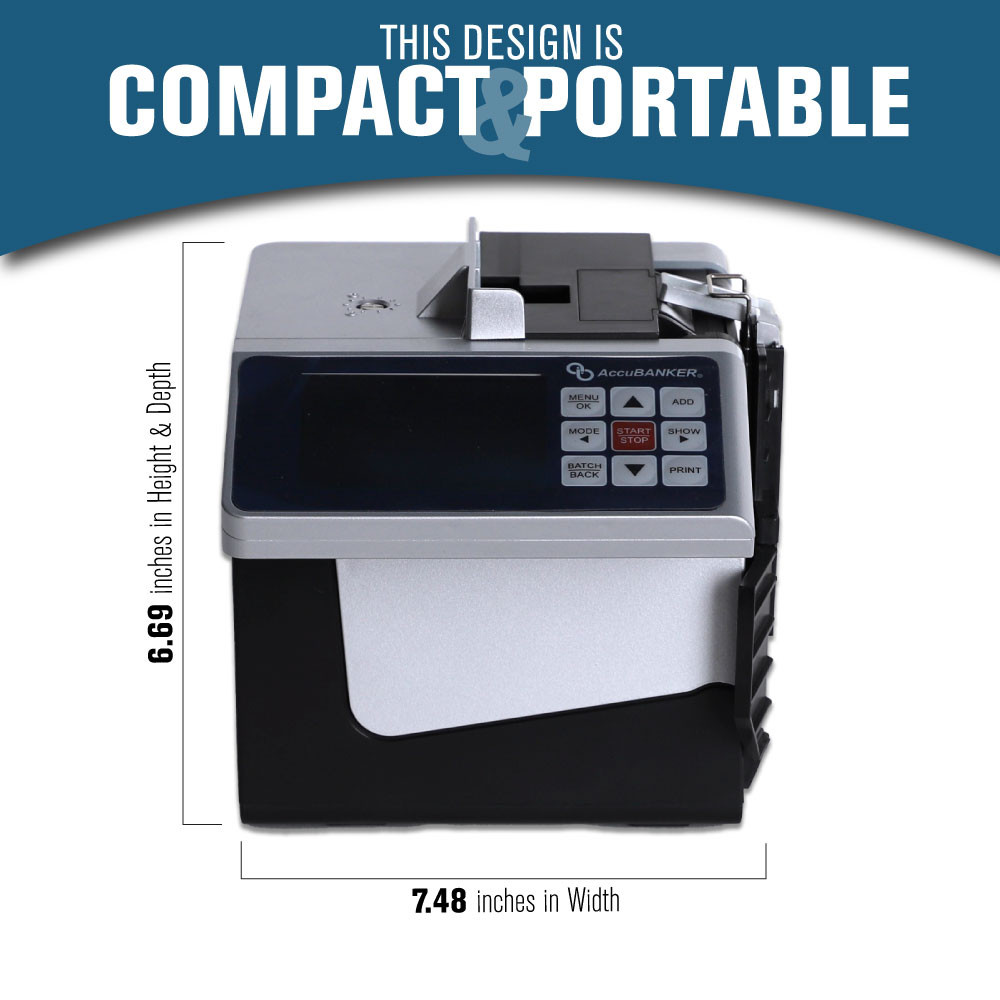 AccuBANKER® D700 Automatic Value and Counterfeit Bill Detector portable