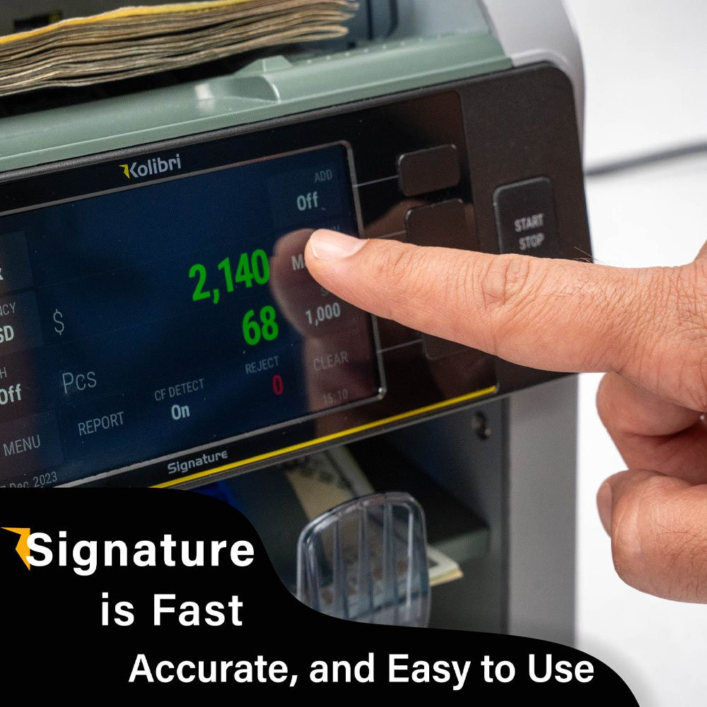 digital display shown; signature is fast, accurate, and easy to use 