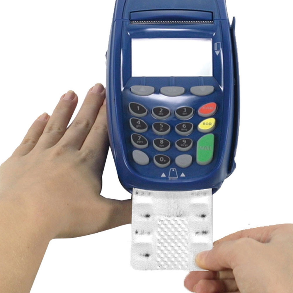 Ingenico Card Terminal Cleaning Card with Waffletechnology in use in terminal
