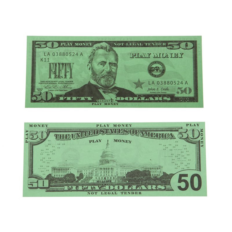 Play Money Kit - Realistic Coin and Bills - 50