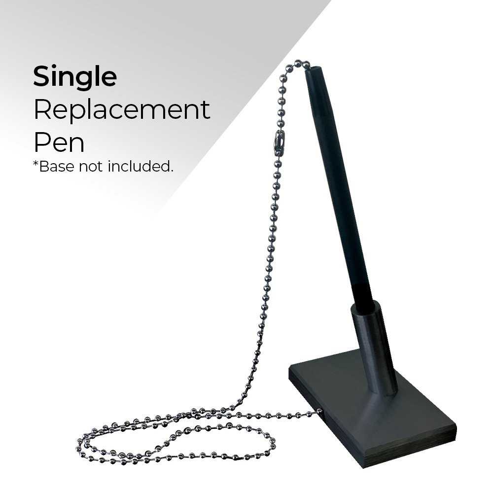 Single Satin Black - Antimicrobial Lobby Counter Replacement Pens